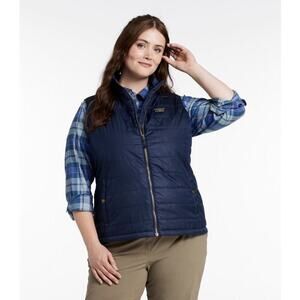 LL Bean Mountain Puffer Vest Womens 3X Plus • Navy Blue Quilted Lightweight